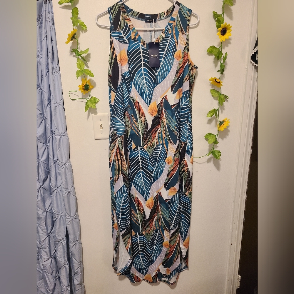 Nwt Large Sampeel Summer Dresses Maxi Dress Vacation Beach Sundress with Pockets